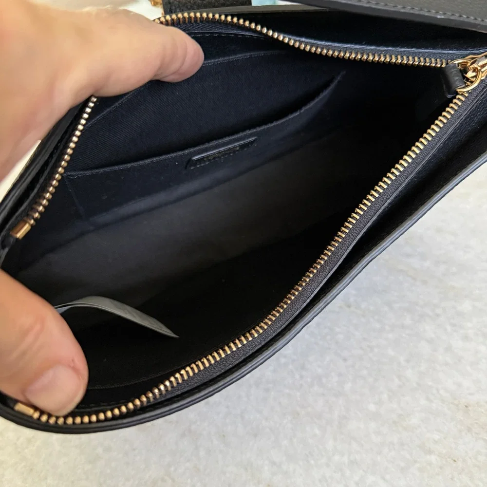 Versace Virtus‎ Small Hobo Bag Black Grained Leather Gold Barocco V